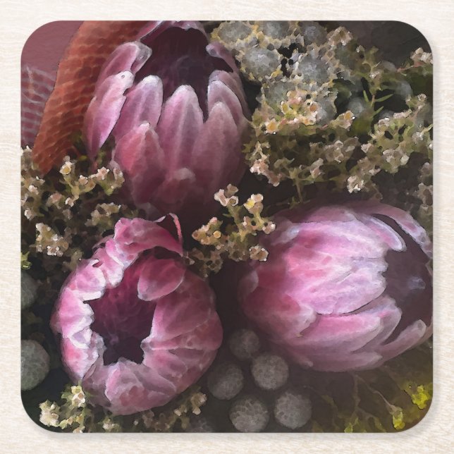 Protea Bouquet Coasters (Front)