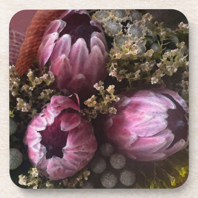 Protea Bouquet Coasters (Front)