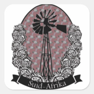 Protea en Windpomp Square Sticker