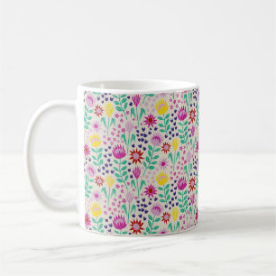 Protea Floral Block Print Millefleur lights Coffee Mug