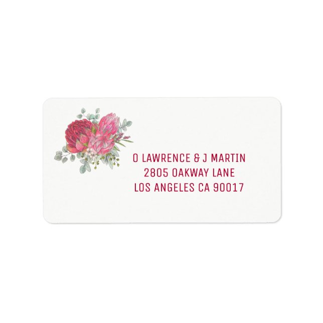 Protea Flower Address Labels (Front)