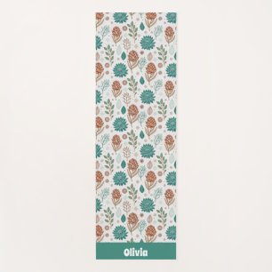 Protea Flower Desert Floral name Pattern  Yoga Mat