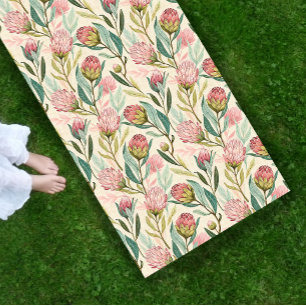 Protea Flower Desert Floral pink Pattern Yoga Mat
