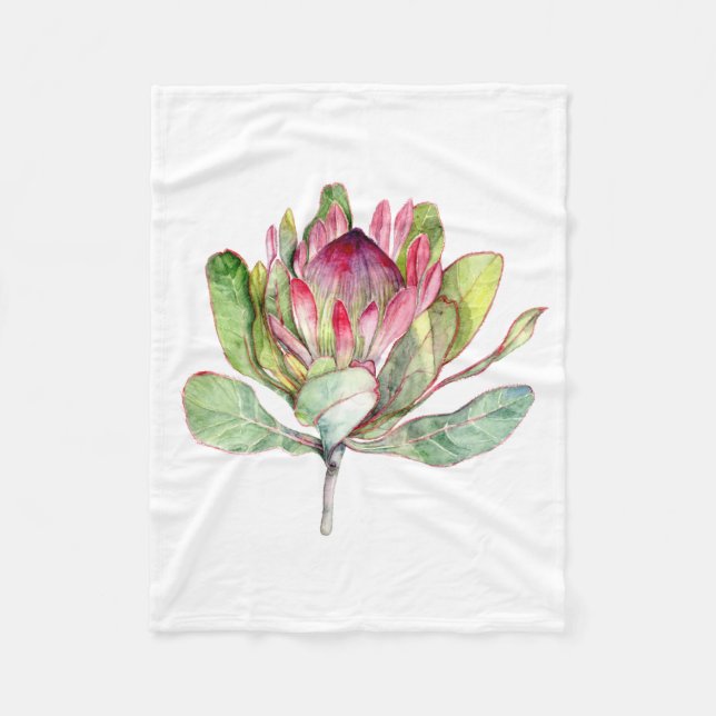 Protea Flower Fleece Blanket (Front)