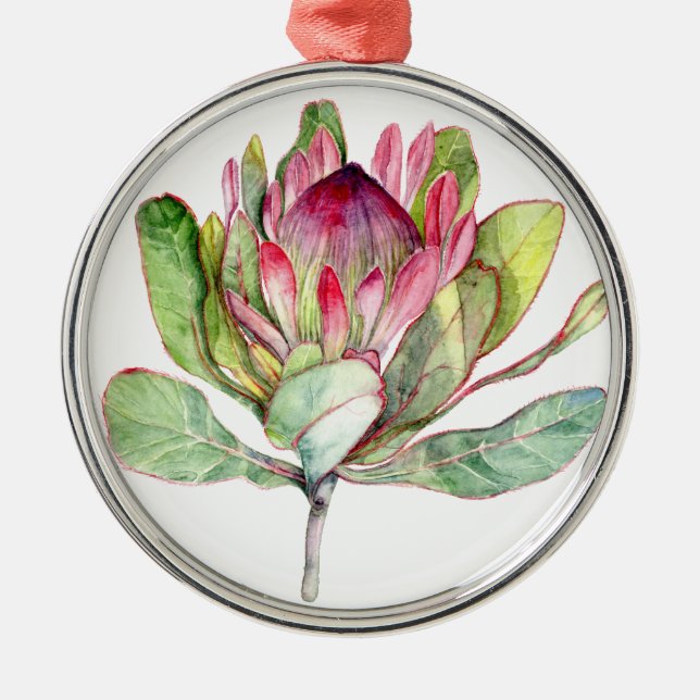 Protea Flower Metal Tree Decoration (Front)