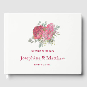 Protea Flower Wedding Guest Book