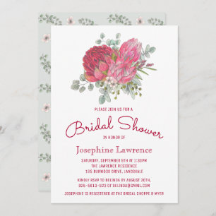 Protea Flowers Bridal Shower Invitations
