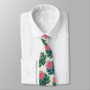 Protea Flowers Pattern Tie