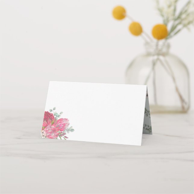 Protea Flowers Place Cards (Front)