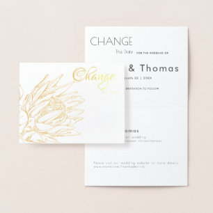 PROTEA GOLD & WHITE ELEGANT FOIL CARD