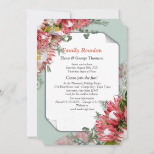 Protea -  Strelitzia Flower Bouquets Reunion Invitation