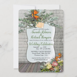 Protea -  Strelitzia Flower Wedding Invitation