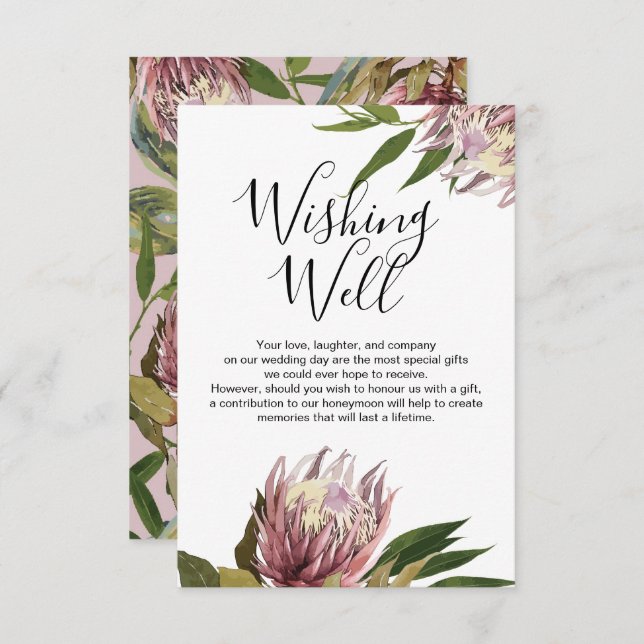 Protea Wedding Wishing Well Response Card (Front/Back)