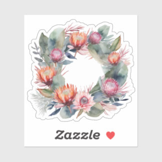 Protea Wreath Cut out Sticker