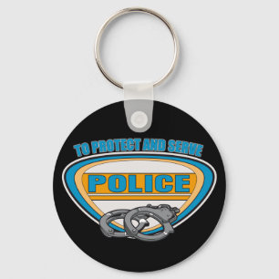 Protect and Serve Handcuffs Key Ring