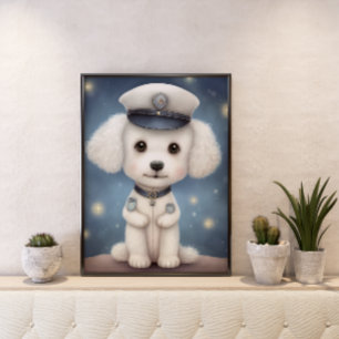 Protect and Serve: Poodle Policeman on Duty Poster