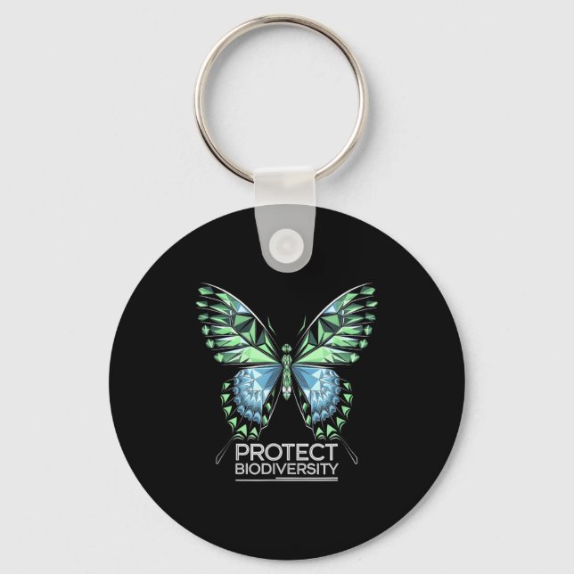 Protect Biodiversity Nature Lover Earth Day  Key Ring (Front)