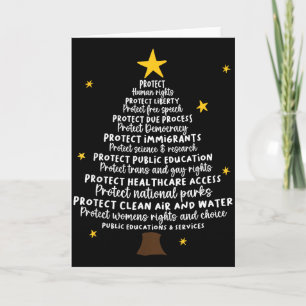 Protect Democracy Christmas Tree Subtle Anti Trump Card