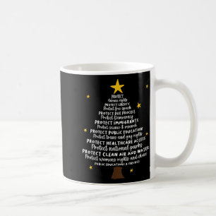 Protect Democracy Christmas Tree Subtle Anti Trump Coffee Mug