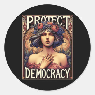 Protect Democracy Political And Feminist Activism Classic Round Sticker