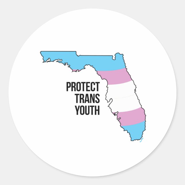 Protect Florida Trans Youth Classic Round Sticker (Front)