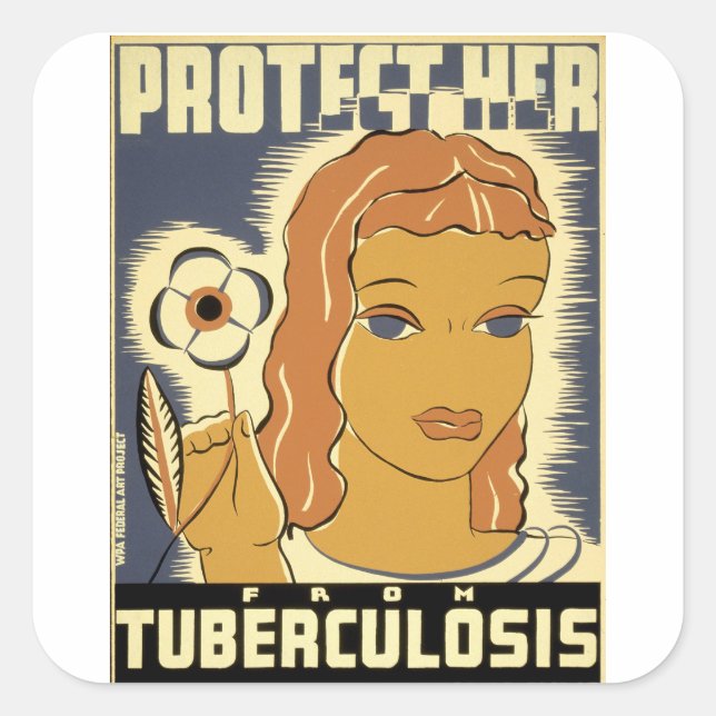 Protect Her From Tuberculosis Square Sticker (Front)