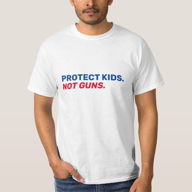 Protect kids Not guns red white and blue election T-Shirt (Front)