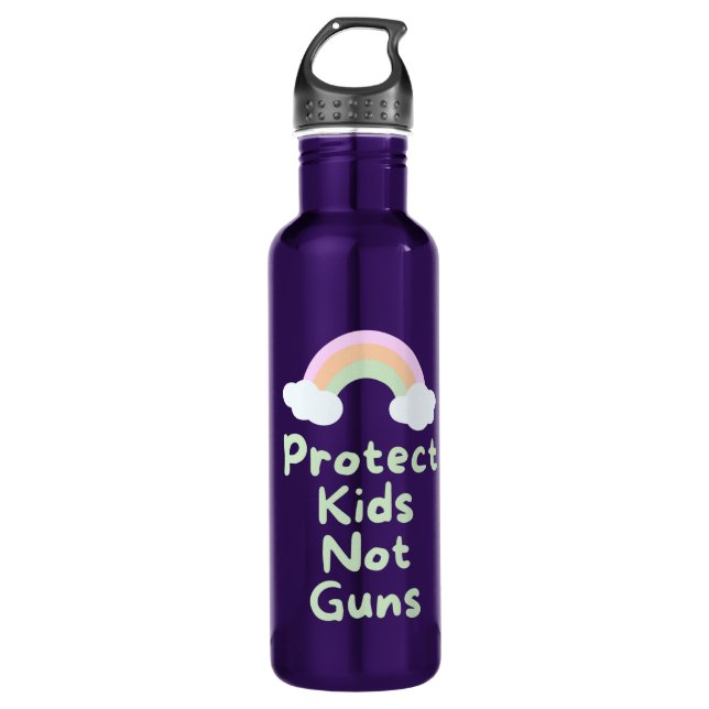 Protect Kids Not Guns Word Art   710 Ml Water Bottle (Front)