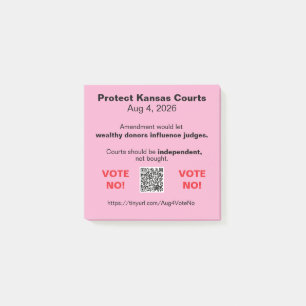 Protect KS Courts Aug 4, 2026 Post-it Notes