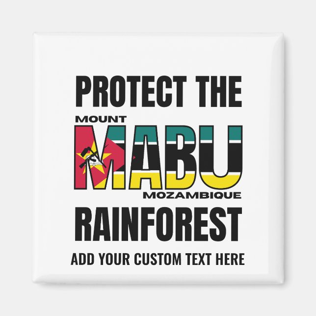 Protect MOUNT MABU RAINFOREST Mozambique Flag Magnet (Front)