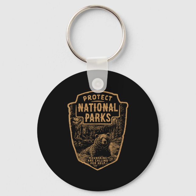 Protect National Parks Bear Resist  Key Ring (Front)