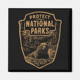 Protect National Parks Bear Resist Magnet
