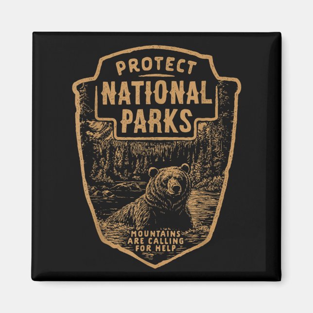 Protect National Parks Bear Resist  Magnet (Front)