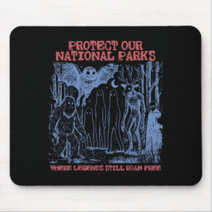 Protect National Parks Mothman Cryptid Weirdcore Mouse Pad