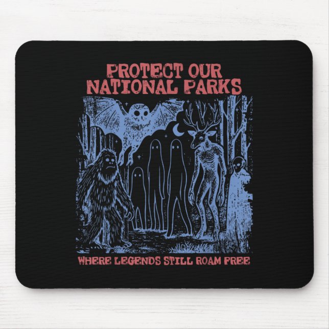 Protect National Parks Mothman Cryptid Weirdcore Mouse Pad (Front)
