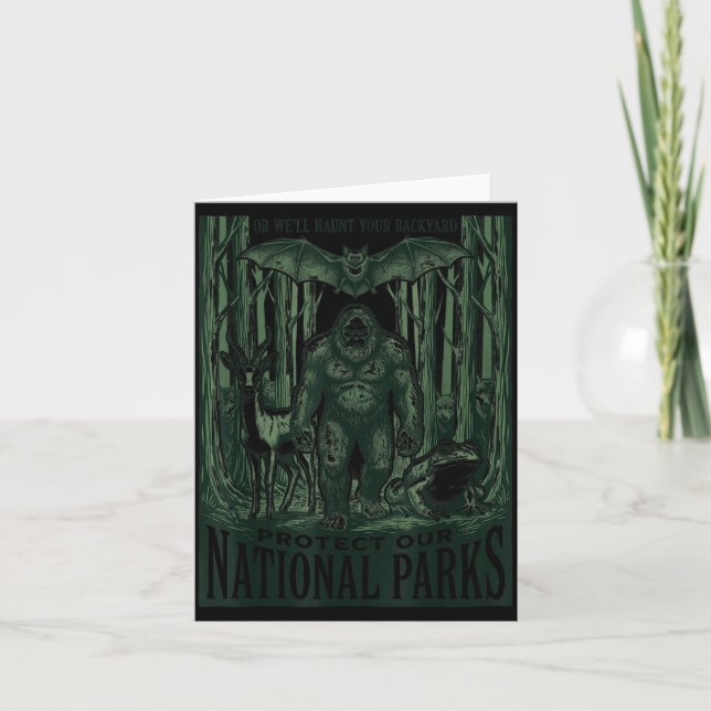 Protect National Parks Or Haunt Backyard Men Card (Front)