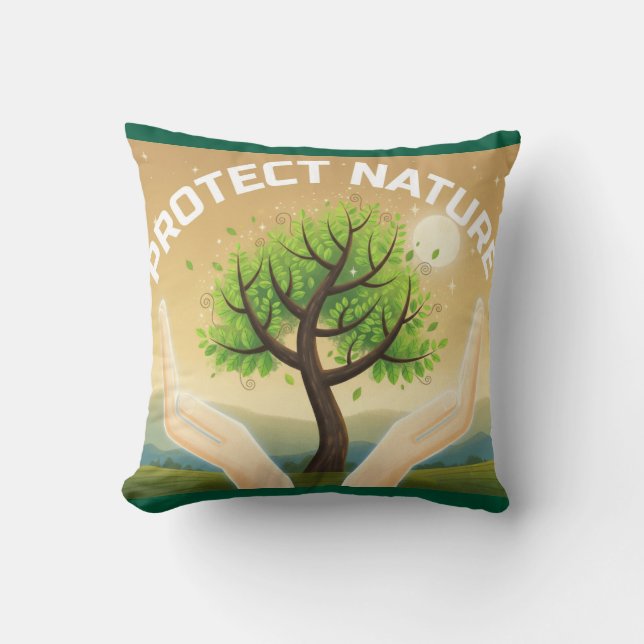 Protect Nature - Mystical Tree of Life Design Cushion (Front)