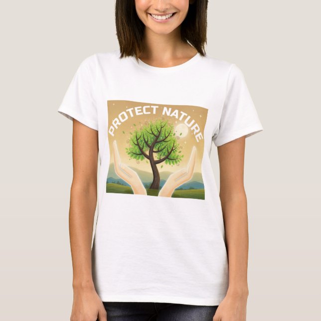 Protect Nature - Mystical Tree of Life Design T-Shirt (Front)