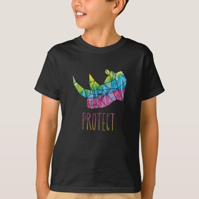 Protect Nature Rhino Tie Dye T-Shirt (Front)