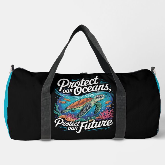 Protect Oceans Future Sea Turtle Duffle Bag (Front)