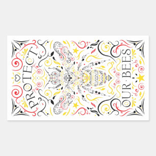 protect our bees rectangular sticker