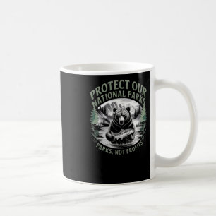 Protect Our National Parks - Bear With Fish Artwor Coffee Mug