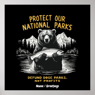 Protect Our National Parks Defund Doge Parks  Poster