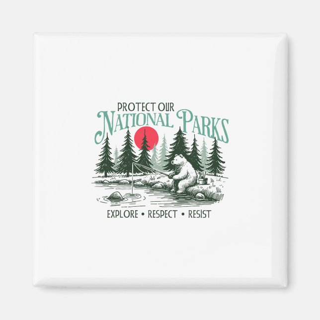 Protect Our National Parks Explore Respect Resist  Magnet (Front)