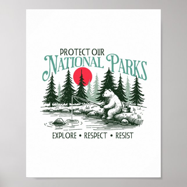 Protect Our National Parks Explore Respect Resist  Poster (Front)