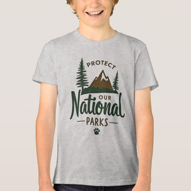 Protect Our National Parks – Nature Activist Tri-Blend Shirt (Front)