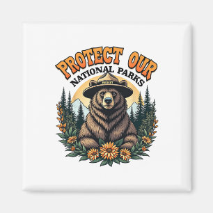 Protect Our National Parks Resist Alt Us Bear Magnet