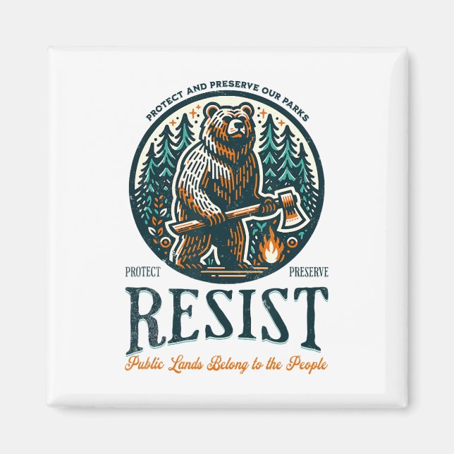 Protect Our National Parks Resist Alt Us  Magnet (Front)