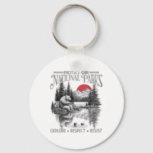 Protect Our National Parks Retro Vintage Womens Me Key Ring