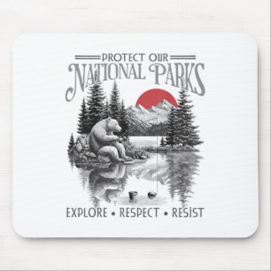 Protect Our National Parks Retro Vintage Womens Me Mouse Pad